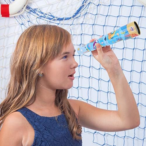 Kisangel Children Telescope Toy Kids Spyglass Educational Science Toys Iron Outdoor Telescope Ocean Style