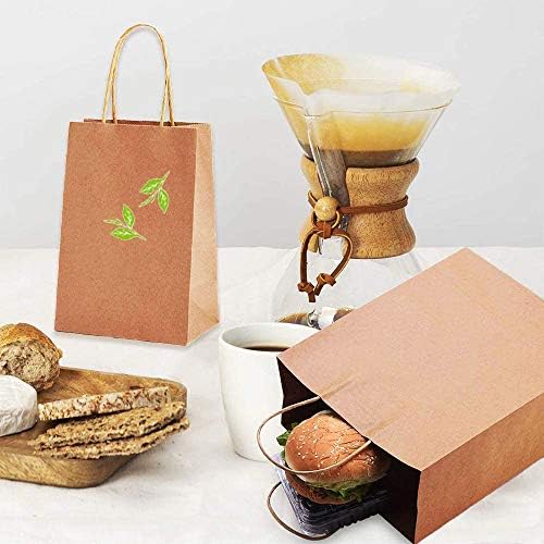 Citarum Brown Paper Bag,Paper Bag with Handle for Christmas,Birthday Party,Weddings,Celebrations,Recycled Brown Bag for Party Favor