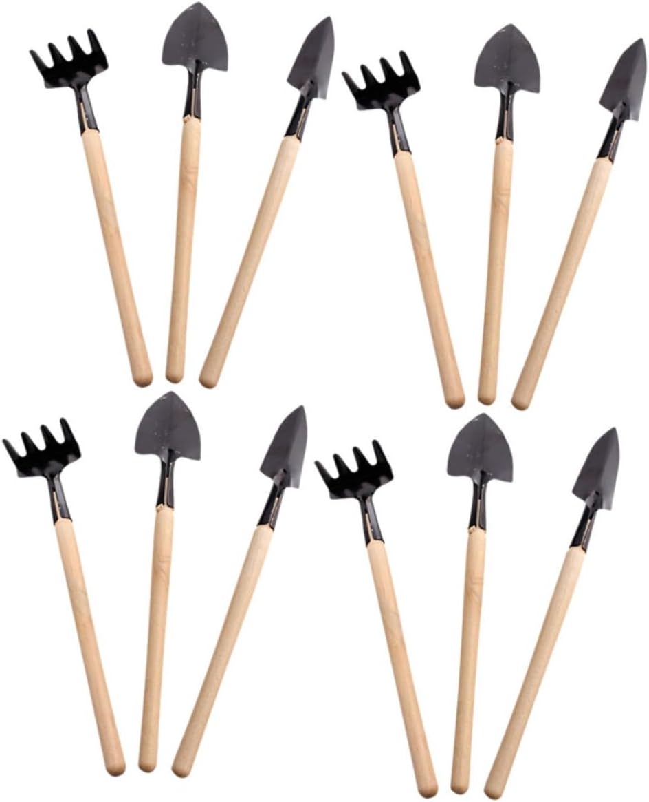 Alasum 12pcs Mini Garden Tools Set Portable Metal Hand Tools for Potting Digging Transplanting with Shovel Rake Spade for Vegetable Planting and Outdoor Gardening Activities - Image 1 of 9