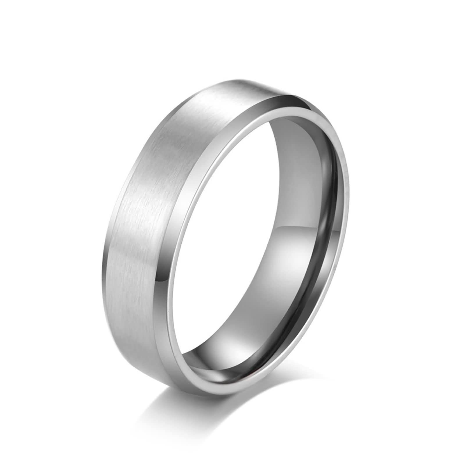 Gualiy Anillo de acero inoxidable 316L con anillo mate de 4/6/8 mm, para niños y niñas, Sin gemas