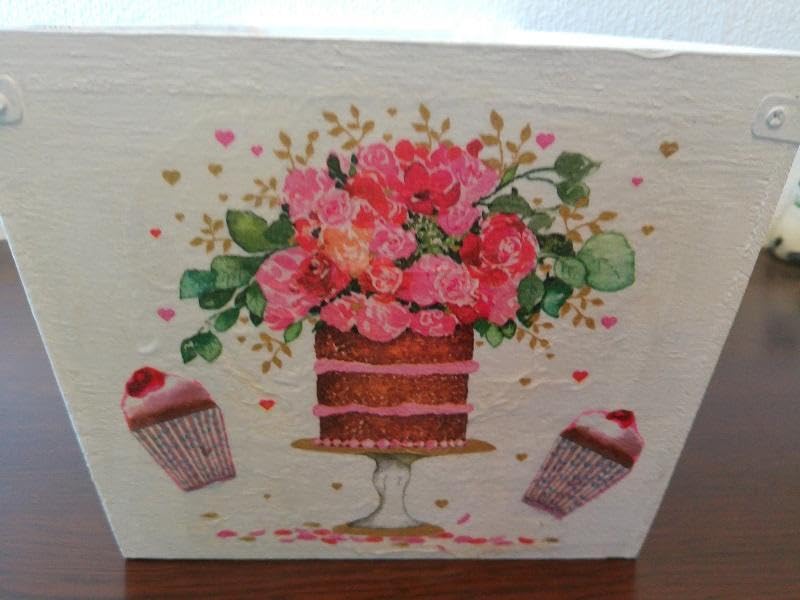 デコバージュ 多目的木箱 リメイク 鉢カバー 花ケーキと花うさぎ Amazon.co.jp: デコバージュ 多目的木箱 リメイク 鉢カバー 花