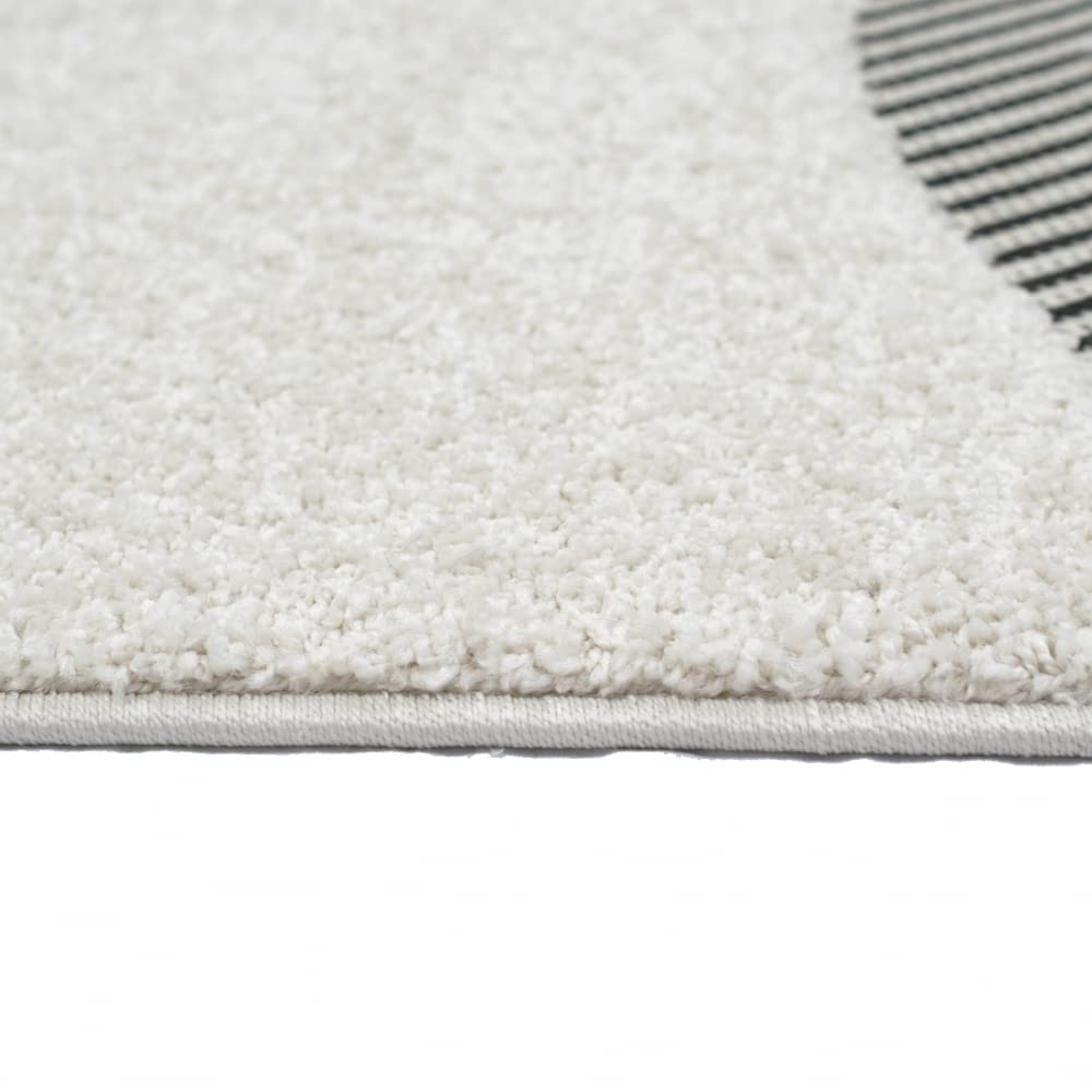 Teppich-Traum Tapis Moelleux Salon & Chambre à Coucher | Design en Tissu Plat Moderne crème Größe 160x230 cm