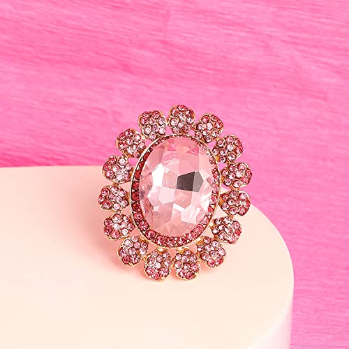 Image of SOHI Cocktail Ring for Women & Girls, Chunky Ring, Finger Ring, adjustable ring, Ladies Ring, Gold Plated Ring, aesthetic jewellery, hand ring for women
