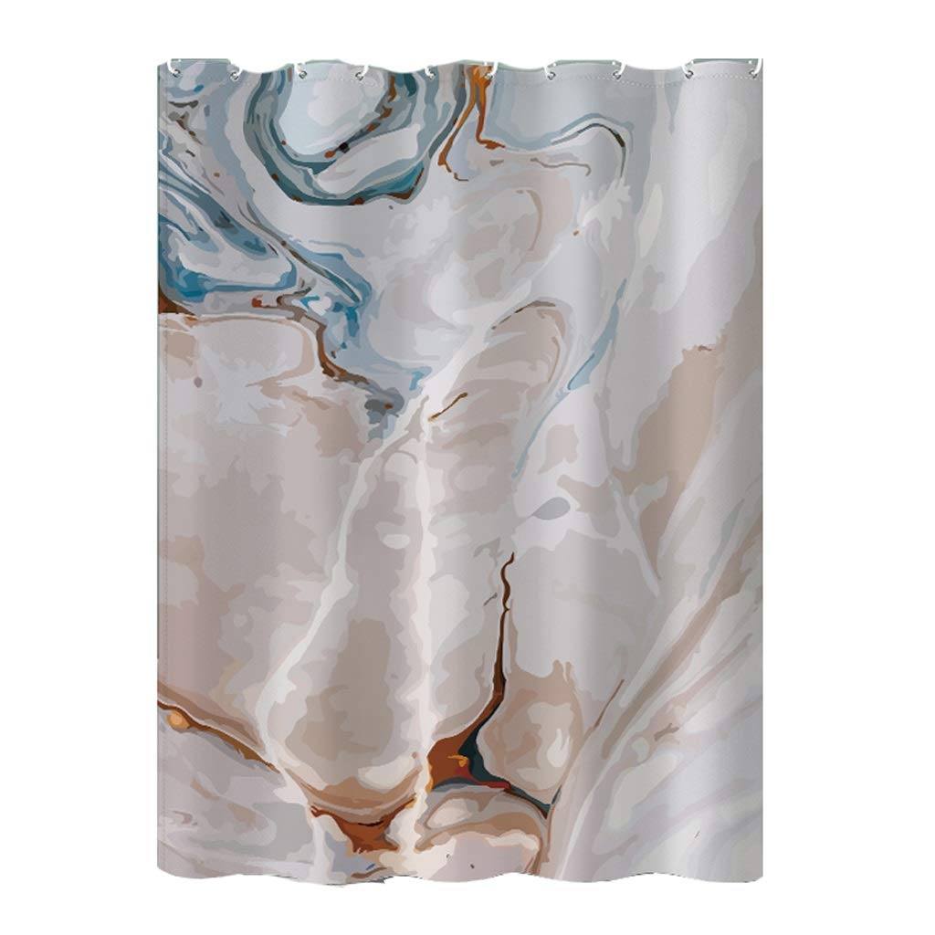Rideau de douche bleu épais en tissu imperméable de 120 x 200 cm