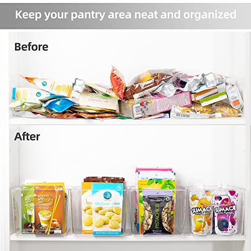 Yihong Clear Pantry Storage Organizer Bins, 6 Pack Plastic Food Storage Bins With Handle For Kitchen,Refrigerator, Freezer,Cabinet Organization And Storage #TOP2