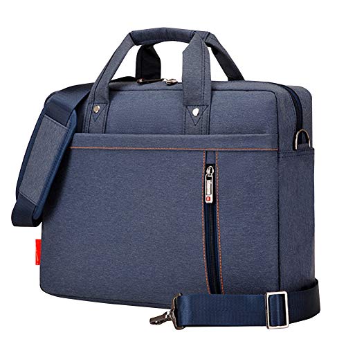 BOTRE Bandolera para Portátil Bolso de Nylon Maletín para Laptop 15.6 17.3 Pulgadas Expandible Hidrófugo Bolsa de Computadora para Viajes Negocios Trabajo Escuela Hombres Mujer (17.3 Pulgadas, Azul)