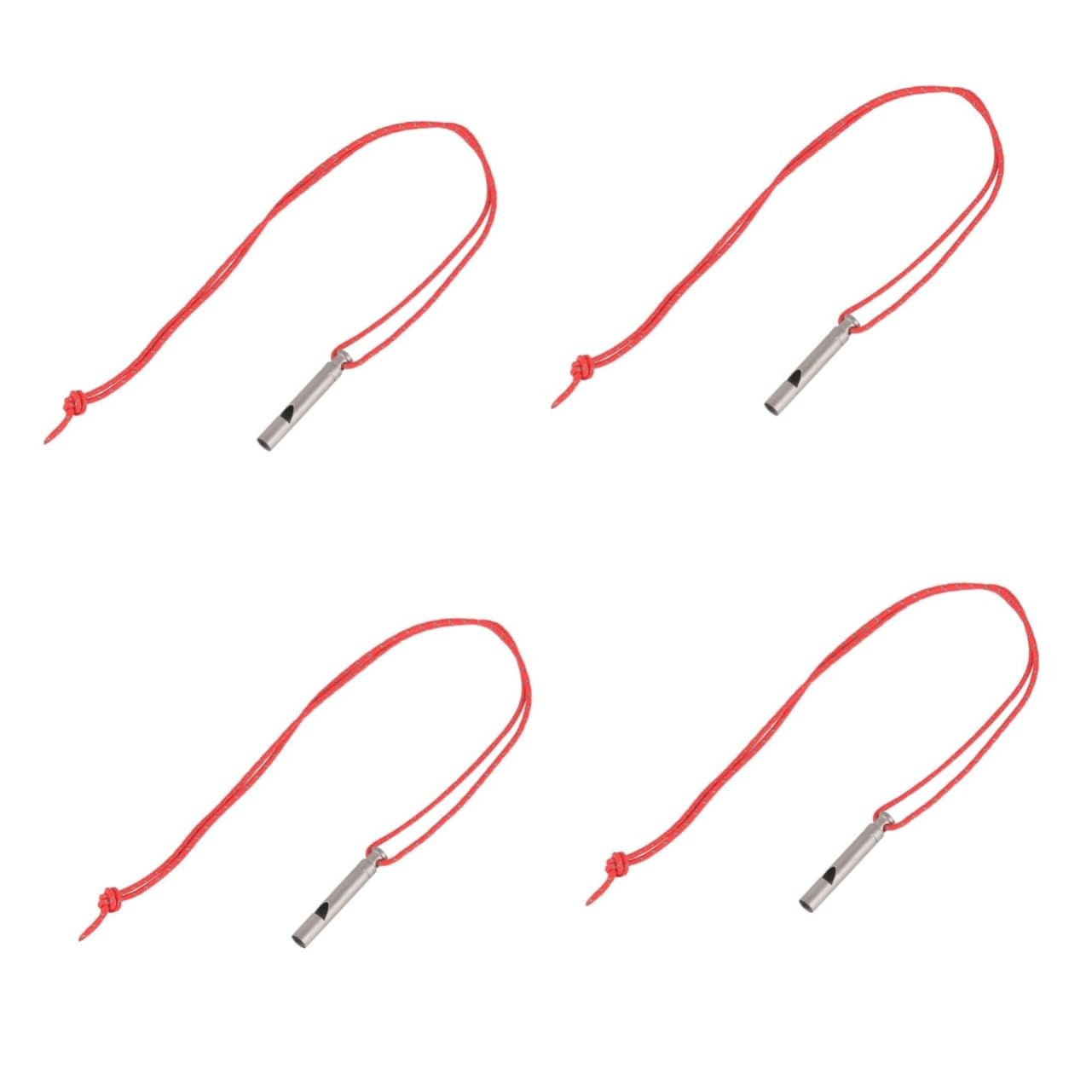 Mikikit Silbato de Senderismo Decorativo Deportes y Aire Titanio Silbato de Emergencia Light Whistle Rope Delicado Silbato de Senderismo Silbato portátil para Acampar Silver
