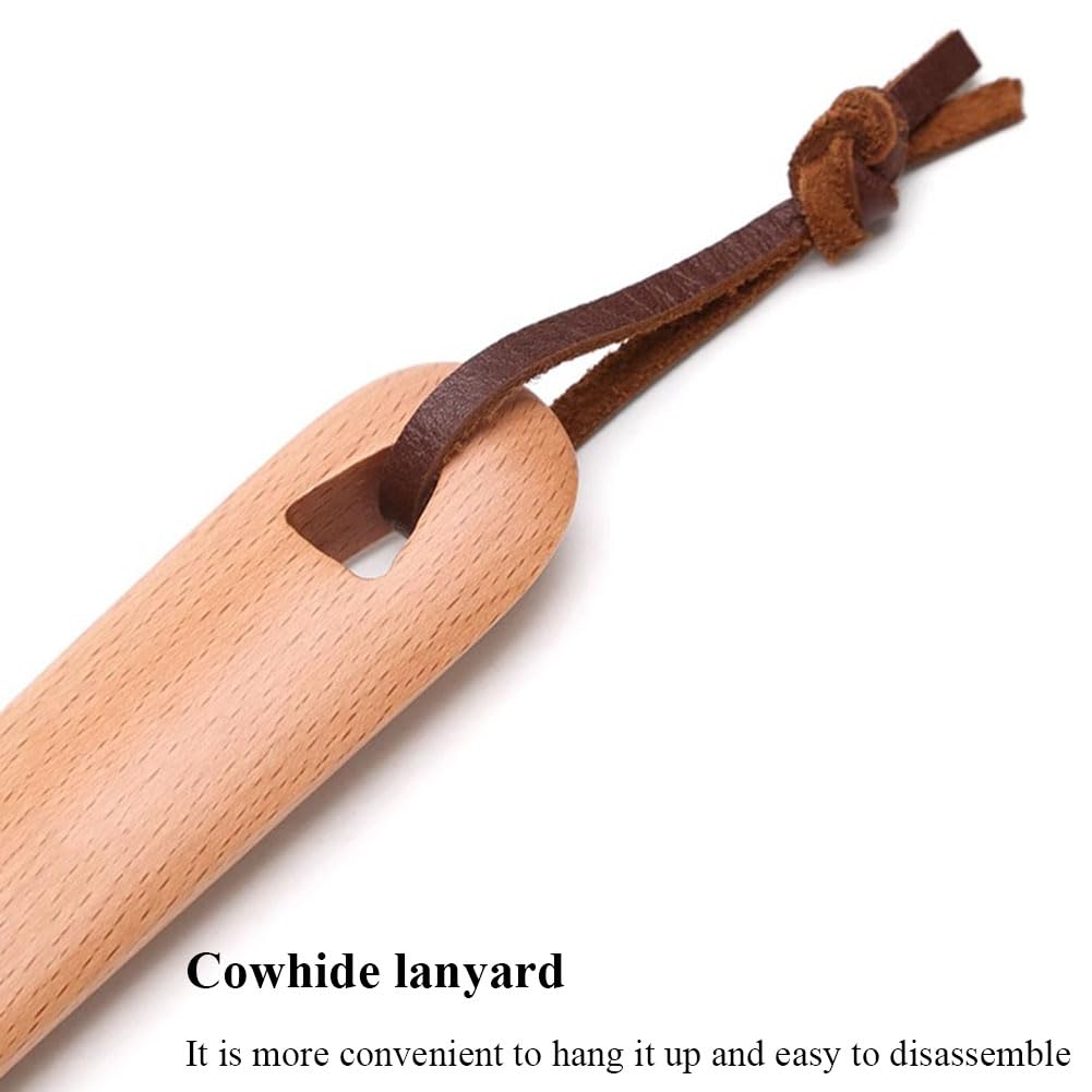 Drewniany róg do butów do łatwego noszenia butów, wiszący design, przyjazne w podróży narzędzie pomocnicze dla nastolatków i seniorów, długość 24 cm