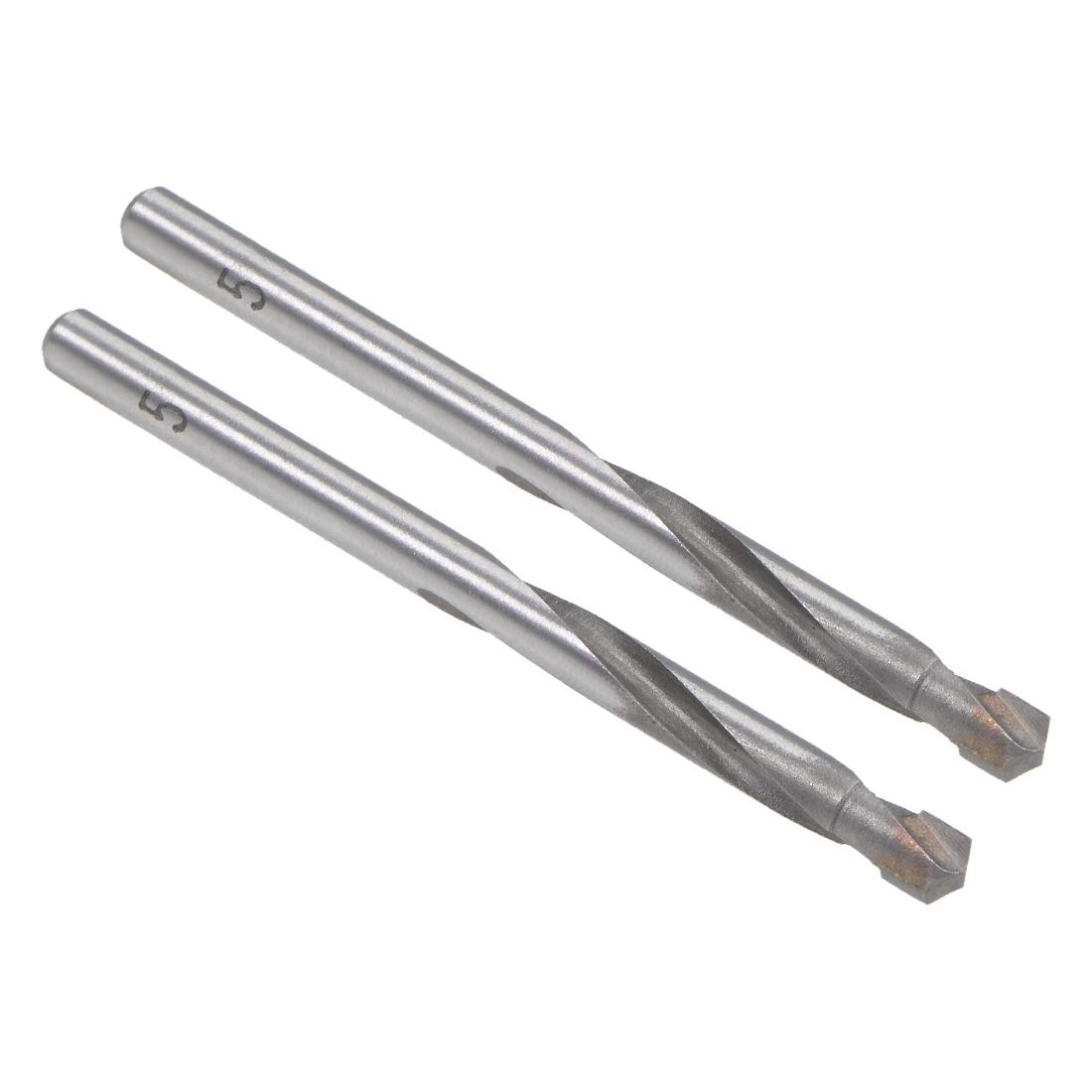 sourcing map Cemented Carbide Twist Drill Bits 5mm Metal Drill Cutter for Stainless Steel Copper Aluminum Zinc Alloy Iron 2 Pcs