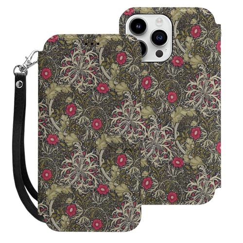 William Morris EBAX ԕ iPhone15 Pro MaxpP[X 蒠^ z^ X}zP[X J[h[ PUU[  ACtH15 Pro MaxpP[X Sʕی }Olbg ϏՌ EȒP