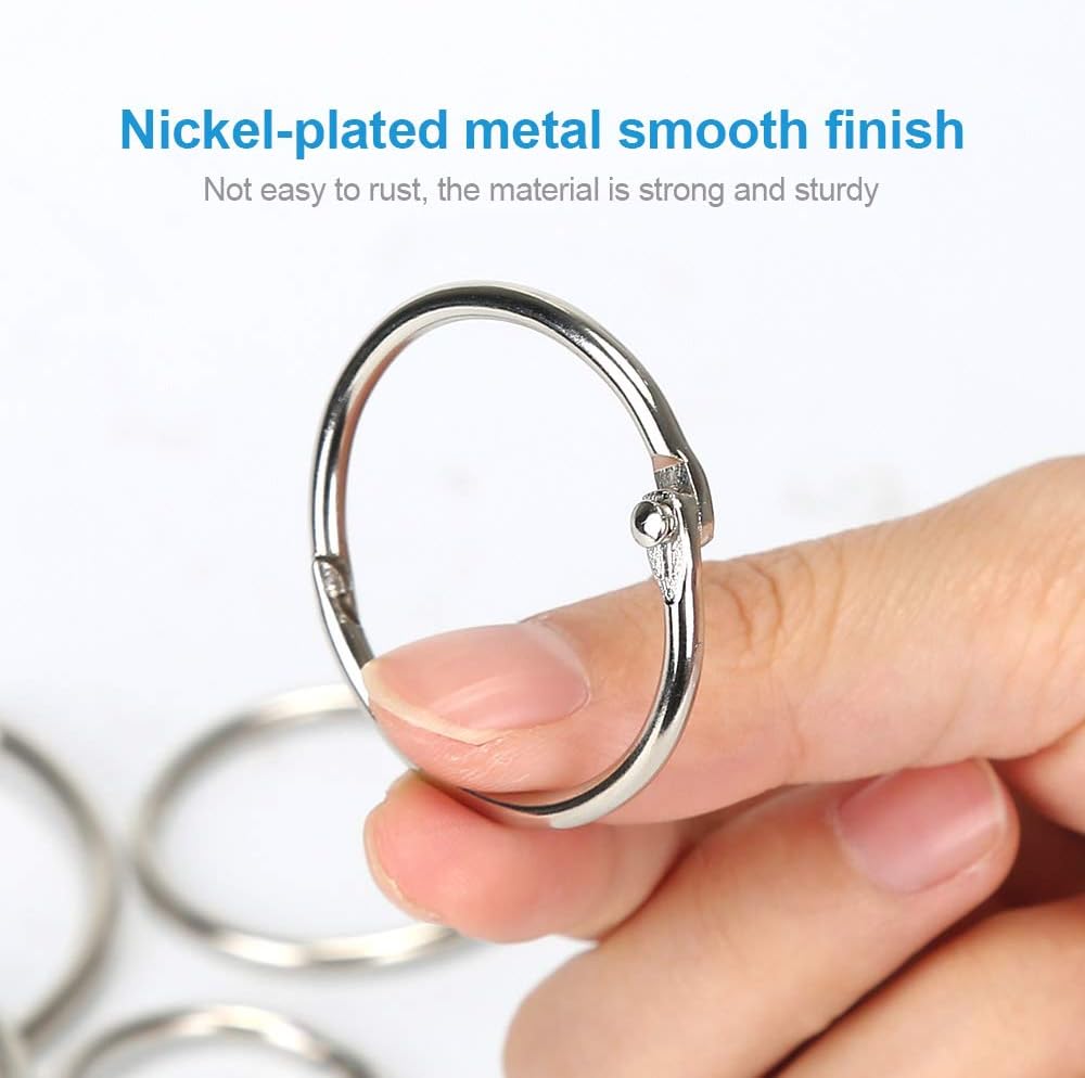 40PCS Loose Leaf Binder Rings, Assorted Sizes (Inner Diameter 1, 1.25, 1.5, 2 inch) Book Rings, Premium Metal Rings, for School, Office, or Home. : Office Products