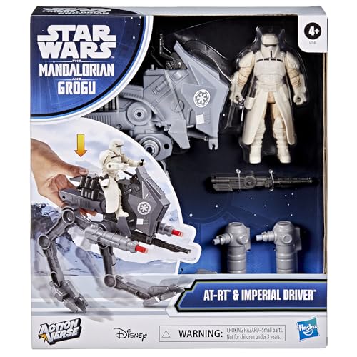Image of Star Wars ActionVerse AT-RT & Imperial Remnant AT-RT Driver, Action Figure & Vehicle, Star Wars: The Mandalorian & Grogu Toys for Boys & Girls Ages 4+ | Action Figure & Vehicle, Star Wars: The Mandalorian & Grogu Toys, For Boys & Girls Ages 4+