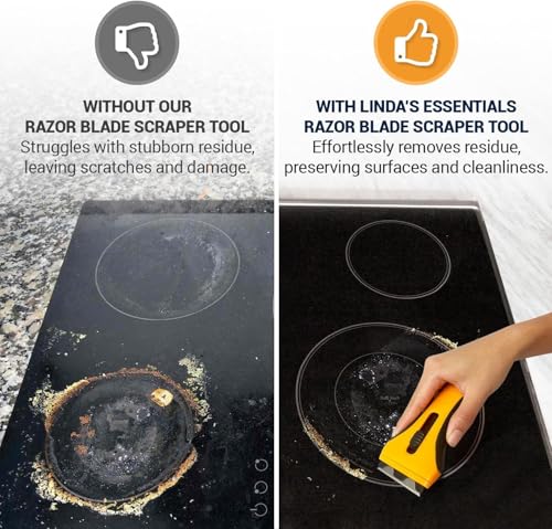 Linda's Essentials Glass Scraper Tool With 15 Extra Blades - Oven Scraper Tool Non Scratch, Razor Blade Scraper For Windows, Paint, Ceramic Hob Scraper for Cleaning, Kitchen Scraper Glass Cleaner 6 Linda's Essentials Glass Scraper Tool With 15 Extra Blades - Oven Scraper Tool Non Scratch, Razor Blade Scraper For Windows, Paint, Ceramic Hob Scraper for Cleaning, Kitchen Scraper Glass Cleaner - Image 6