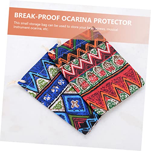 Vaguelly 24 Pcs Ocarina Protection Bag Gift Bag Organizer Ocarina Bag Musical Instrument Protection Bag 6 Holes Ocarina Travel Bag Folk-Custom Woolen Drawstring Storage Pouch For Ocarina #TOP1