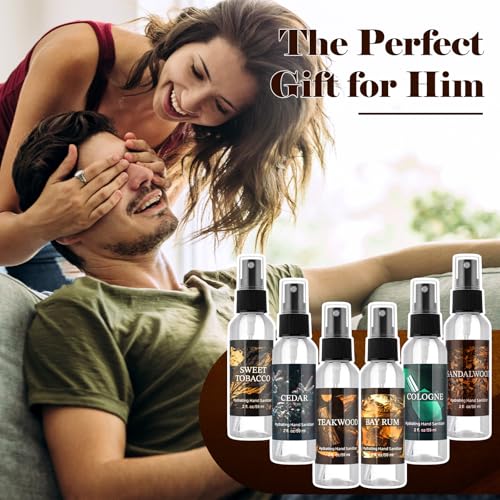 Image of 6 Pcs Hydrating Hand Sanitizer Spray Scented Hand Sanitizer Spray | Travel Size2 Fl oz Pocket Bottle for Men Adult Coworker Friend Office Car Travel Father's Day Dad Gifts