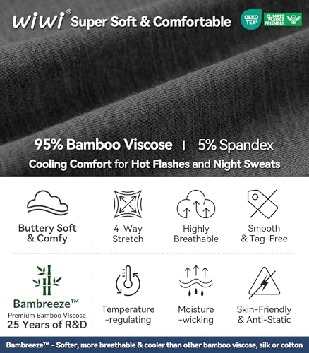 Image of WiWi Viscose from Bamboo Women's Pajamas Set Super Soft Button Down Top and Pants Sleepwear Cooling Pjs S-3X