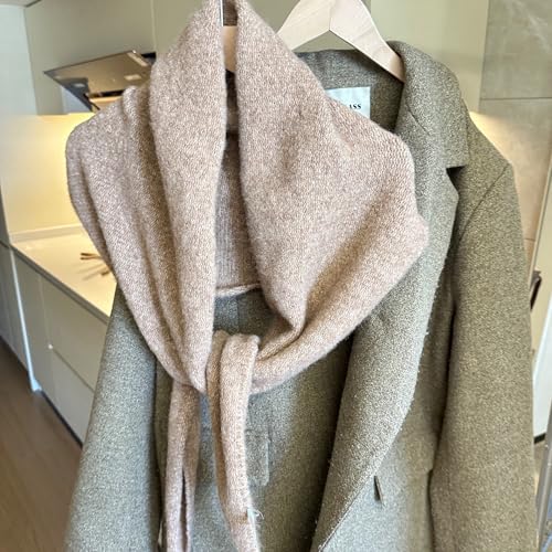 Knitted Triangle Scarf for Women Thick Wool Head Scarf Y2k Bandana Downtown Girl Aesthetic Accessories4