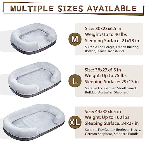 Pettycare-38-inches-Memory-Foam-Dog-Beds-for-Large-Dogs-Orthopedic-Dog-Bed-Washable-with-Removable-Cover-and-Waterproof-Liner-Couch-Pet-Bed-Sofa-with-Sides-and-Antislip-Bottom-Fits-up-to-75lbs-Grey