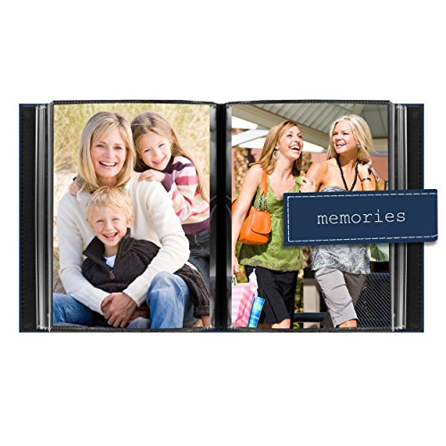 Álbum de fotos Pioneer Photo Albums EXP-57/BM de couro sintético, costurado com alça, de 12,7 cm x 1