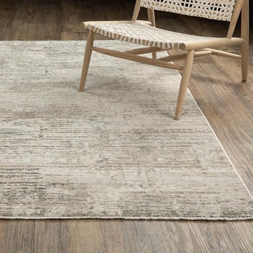 Oriental Weavers Soho Machine Woven Area Rug - SOH06-3'2" x 5' - in Beige/Grey - Contemporary Style Bedroom, Bathroom, Entryway Rug