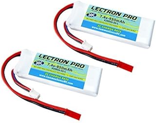 standlyTBS 2-Pack of Lectron Pro 7.4 Volt - 950mAh 30C Lipo Pack for The Blade 200 QX and CX/CX2/CX3