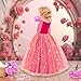 Meland Princess Dresses for Girls - Light Up Princess Dress Up for 3-10 Year Old, Costume for Girls Halloween Birthday(Red,5-6 Years)