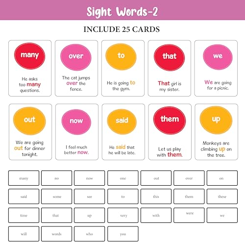 Image of The Book Tree Action & Sight Word Flashcards for Kids | 100 Early Learning Cards | Fun & Easy Word and Sentence Practice | Educational Flashcards for Preschool Learning & Toddler Activities