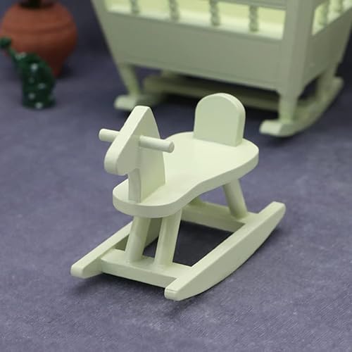 Miniatura 9 de Toyvian 1 juego de muebles decorativos en miniatura, modelo de cuna de muñecas, adorables taburetes de madera para niños y niñas, accesorios y