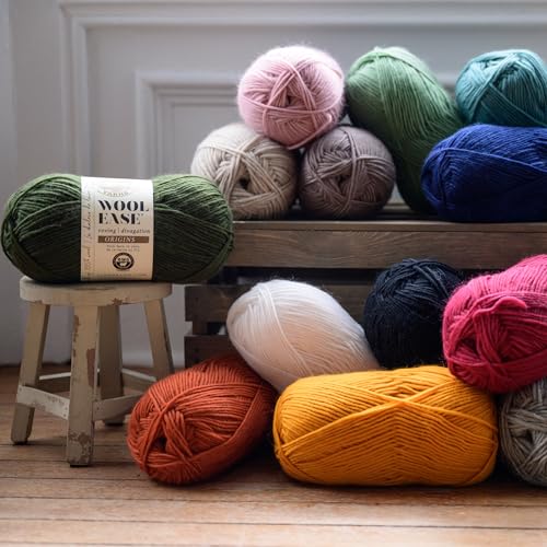 Image of Lion Brand Yarn, Wool-Ease Roving Origins Yarn, Aqua, Blue, 3 Pack