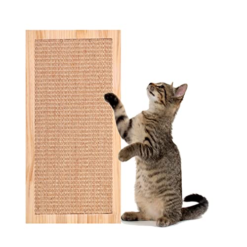 SnowTing Griffoir pour Chat en sisal avec Herbe à Chat Panneau à gratter Rectangle en sisal Panneau de grattage pour Porte en sisal pour Chat Chaton protégeant Les Meubles, 19 * 39cm