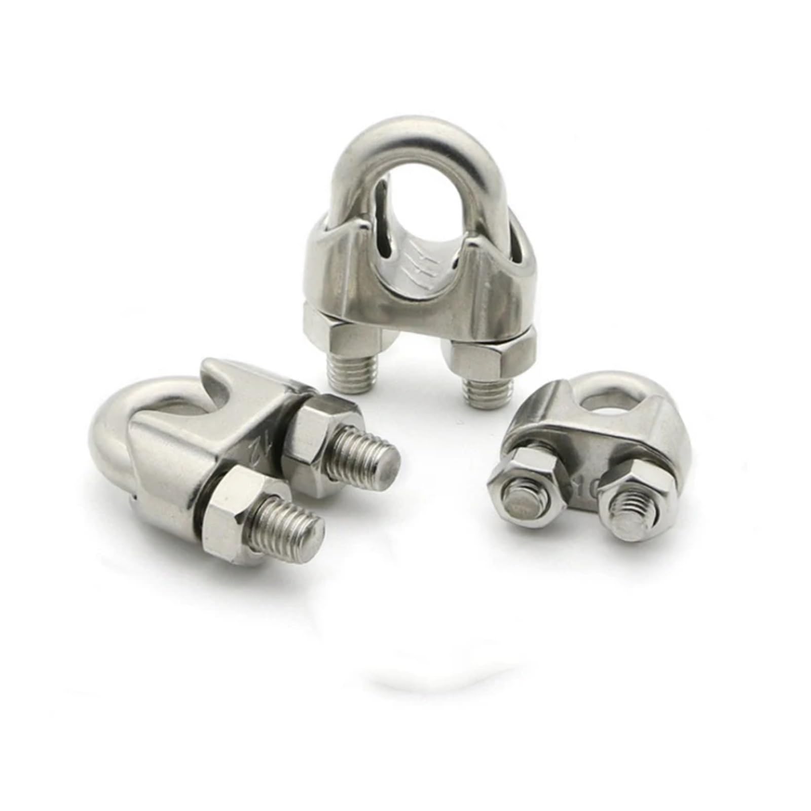 MIUYTRN 1-5PCS M2/3/4/5/6/8/10/12mm 304 Stal nierdzewna typu U Zacisk do liny stalowej Śruby kablowe Zaciski osprzętu do olinowania cuicui(2pcs M8)