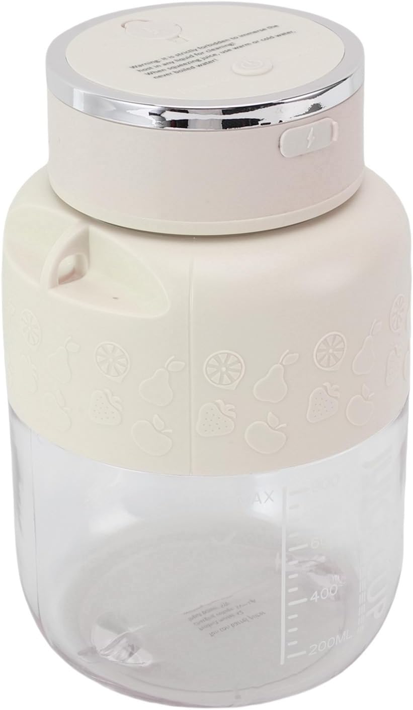 Portable Juicer Cup, 800ml Rechargeable Detachable Electric Blender with Strap Straws for Office Gym Home Camping Travel, Personal Juicer Bottle for Shakes Smoothies (White)