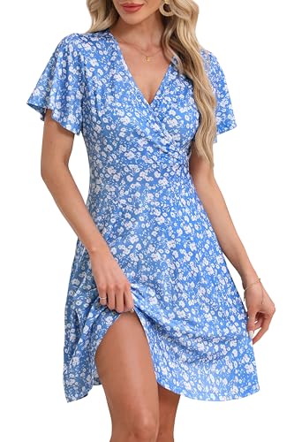 15 Best Floral Wrap Dresses That Will Make You Blossom This Season 21 OBBUE Women's Summer Sundress V-Neck Wrap Casual Dress Short Sleeve