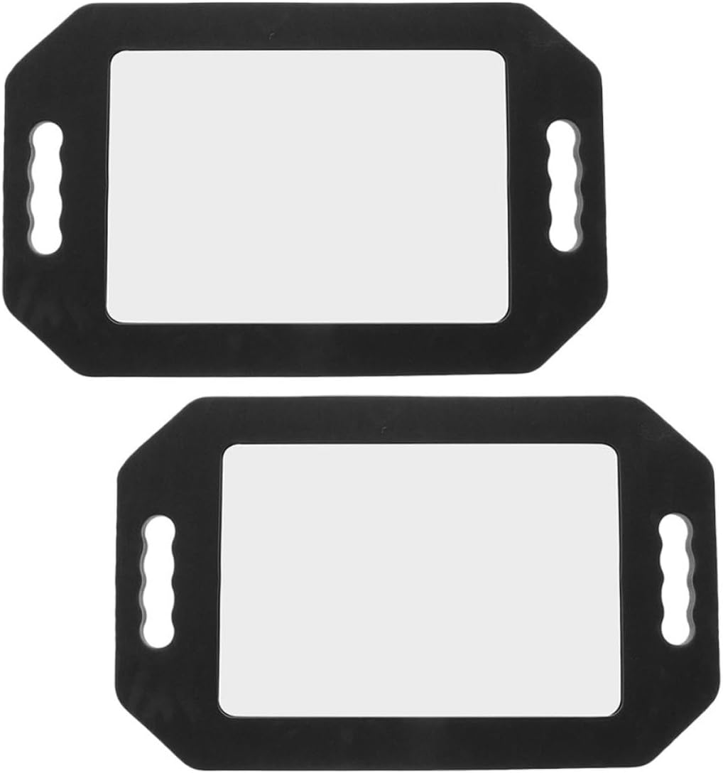 WOONEKY 2pcs Double-Sided Handheld Mirrors Large Rectangular Foam Cushion Hand Mirrors for Hair Salon and Barbershop Unbreakable Portable for Hairdressers