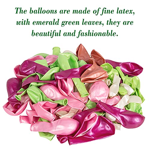 117Pcs Tropical Balloons Arch Garland Kit, Hot Pink Green Rose Gold Confetti Balloons Palm Leaves & 5Tools For Tropical Hawaii Aloha Luau Flamingo Theme Birthday Party Baby Shower Wedding Decorations #TOP6