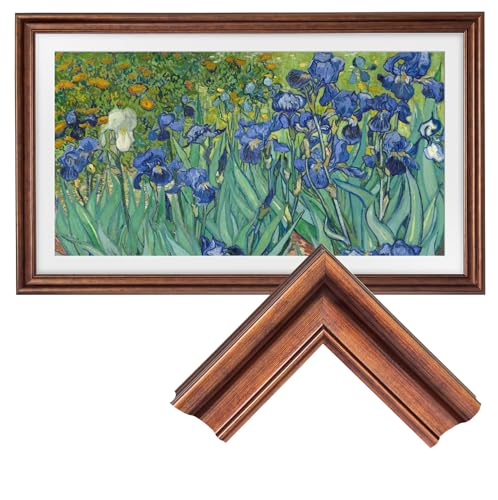 Samsung The Frame TV Bezel/Mounts Gilded Walnut Compatible ONLY with Samsung The Frame TV 55/PRO(Fits 2021-2026 models model codes:55LS03A/B/C/D/FA/HE/HW) (Gilded Walnut 55-LS03)