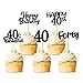 Unimall Global 40 Stück Black Glitzer 40 Geburtstag Cupcake Topper 40. Geburtstag Party Cupcake Topper Picks für Mädchen Jungen Teen Party Geburtstag Party Dekoration