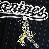 千葉 ロッテ マリーンズ 刺繍 ワッペン 角中 勝也 シルエット 2&サイン 黒 応援 角中勝也