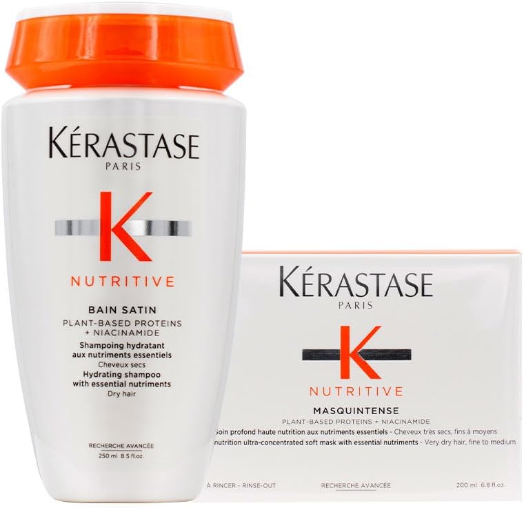 Kerastase Nutritive Kit Bain satin 1 250ml Mask Fine Hair 200ml – normal or dry hair
