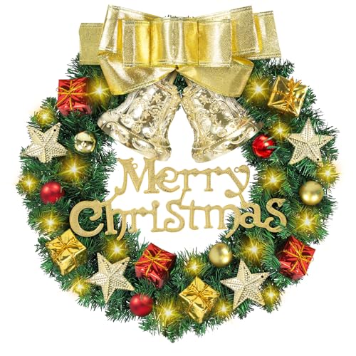 GLOSKIN Tannenkranz Künstlich 30 cm,Adventskranz Verfügt über 1...