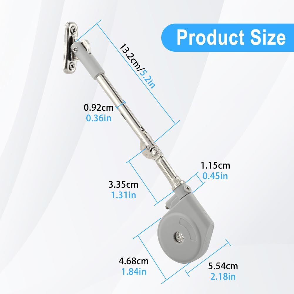 2 Pack Soft Close Lid Support Hinges for Toy Boxes, Wooden Chests, Storage Trunks and Benches, Adjustable Tension Zinc Alloy Lid Stay for Safe Slow-Closing, Includes Screwdriver