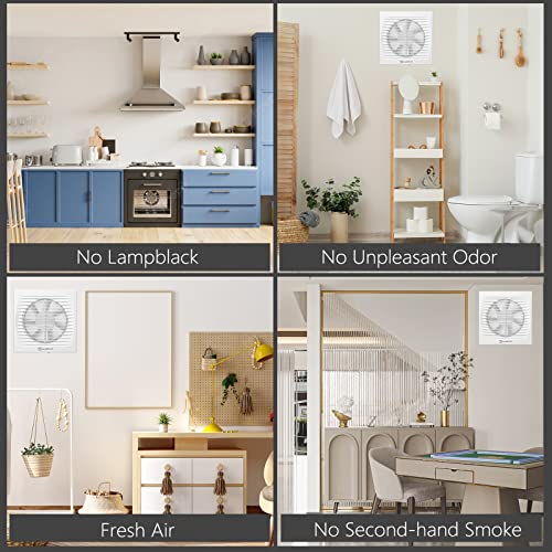 Hon&Guan 6'' Wall Exhaust Fan Through Wall Fan, 116 Cfm Garage Exhaust Fan Bathroom Wall Exhaust Fan For Hvac System, Super Silent, Strong Exhaust Fan 150C #TOP5