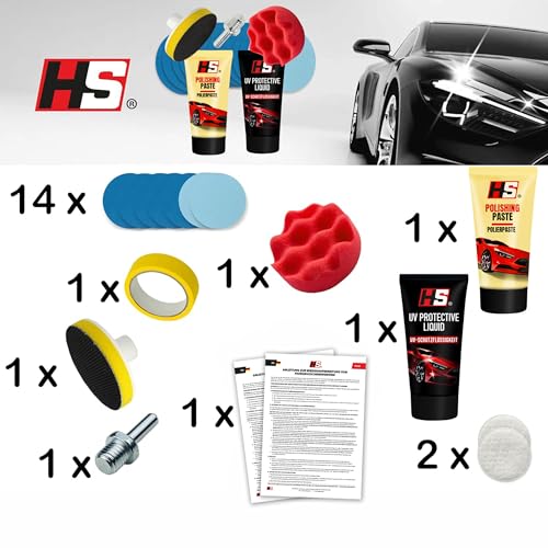 HS Pulir faros coche, Kit pulido faros coche, pulimento y protección UV - Imagen 5