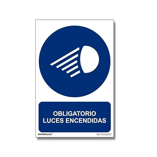 Señal Obligatorio Luces Encendidas Con Tintas Uv | 210 X 300 Mm - Pvc Glasspack 0'7 Mm En Oferta Normaluz Rd20064 - Señal Obligatorio Luces Encendidas Pvc Glasspack 0,7Mm 21X30 Cm Con Cte, Ripci