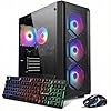 STGAubron Computadora de escritorio para videojuegos, Intel Core i7 8ª generación hasta 4.1G, GeForce RTX 3050 6G, 16G DDR4, 512G SSD, WiFi 6, BT 5.2, ventilador RGB x4, Windows 11 Home