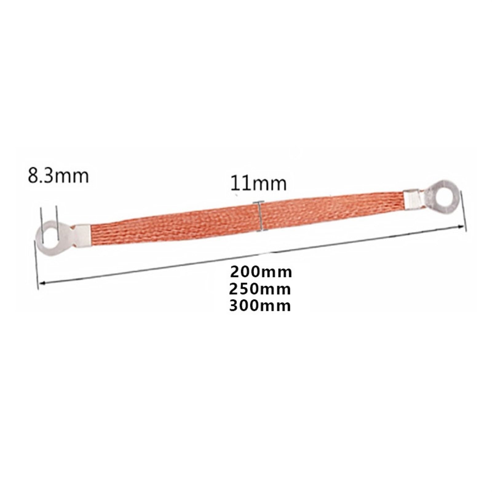 ELLANA Cable Flexible 10Pcs Bridge Connection Ground Wire, Connection Hole Size 8mm Span Cable, 6 Square Copper Clad Aluminum Electric Box Soft Extension Connector (Color : 6 Square, Size : 300mm)