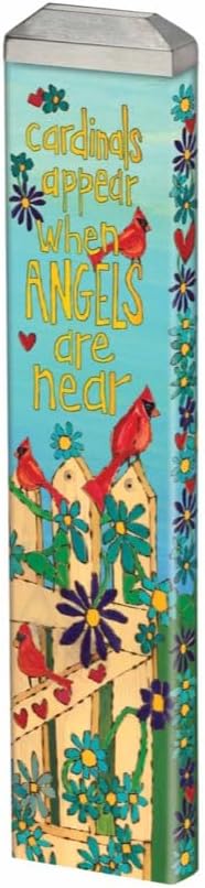 Studio M Art Pole, PVC Weather Resistant Pole with Vinyl Bowl 13 inches Tall Outdoor Decoration for Gardens, Patios, Yards, Landscaping and Birding Accessories, Cardinal Birds Appear