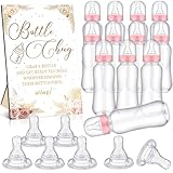 TrelaCo Cool Baby Shower Games Wooden Bottle Chug Sign Boho Theme Gift Sets and 12 Pcs Baby Bottle Shower Favor for Pampas Games Gender Reveal (Boho Pampas)