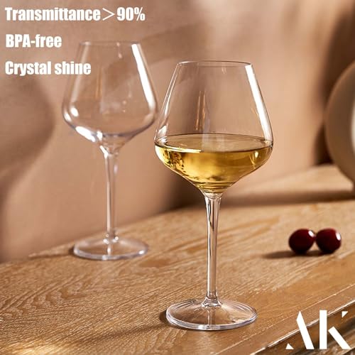 alouweekuky Set of 2 Floating Tritan Wine Glasses, 530ml, Plastic, Shatterproof, Champagne Glasses - Image 4