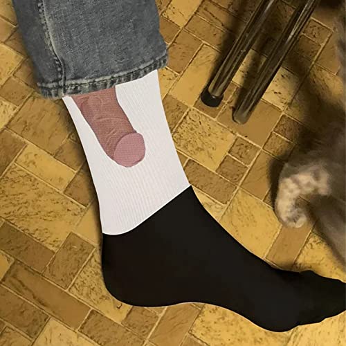 Generic 3 Pair Show Off Socks, Funny, Mens Socks Cotton, Non-Slip, Deodorization, for Athletic Running (Gray, Red)4